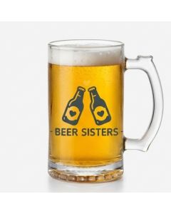 Стъклена халба Beer Sisters