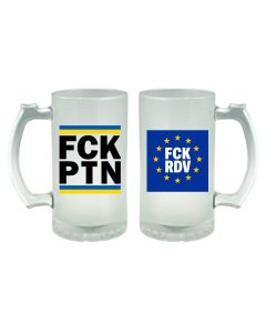 Стъклена халба FCK PTN & FCK RDV